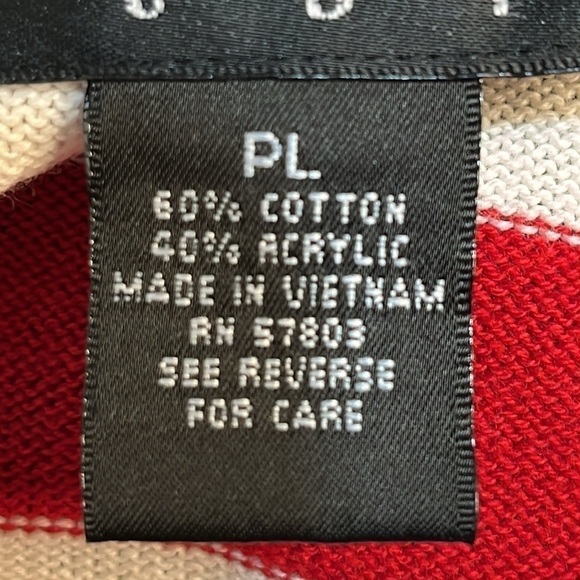Norton Studio Petite Star and Stripes Sweater Red White Blue Women’s Size PL - Picture 9 of 14